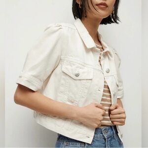 Veronica Beard Jeans Raina Short Sleeve off white Denim Jacket
